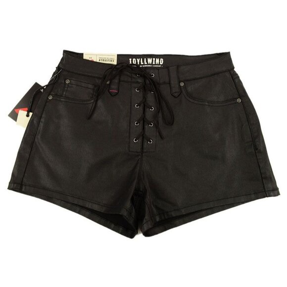 Idyllwind Black Gypsy High Rise Coated Lace-Up Shorts Size 10 - Picture 1 of 4